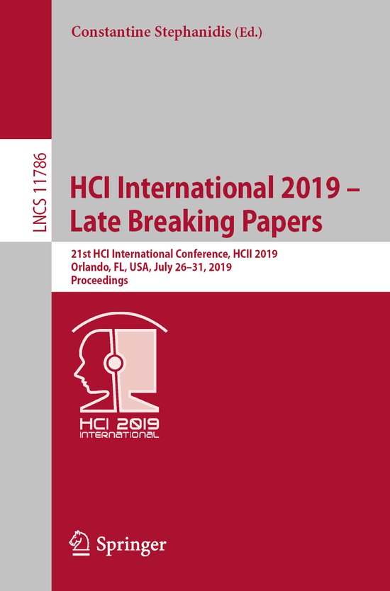 Lecture Notes in Computer Science11786- HCI International 20 ... - cover
