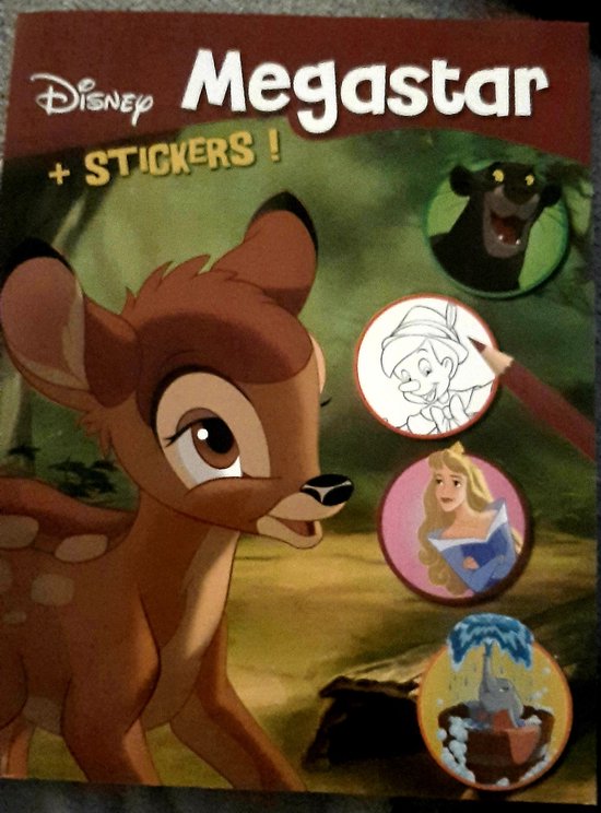 Disney Megastar kleurboek Lion King met stickers - 120 kleurplaten - Bambi, Pinokkio, Dombo classics - stickerboek - cadeau kids