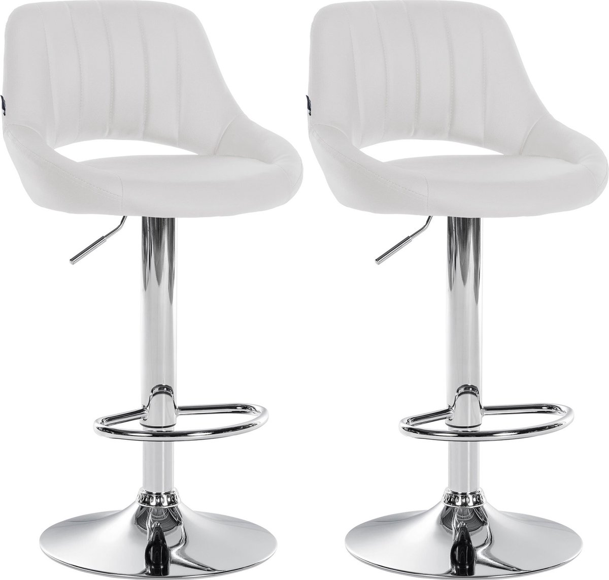 Set van 2 barkrukken Milet fluweel creme/Metaal mat wit