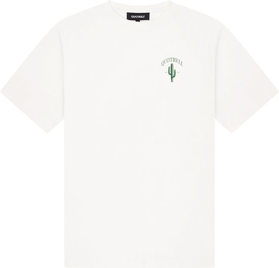 Quotrell - CACTUS T-SHIRT - OFF WHITE/GREEN