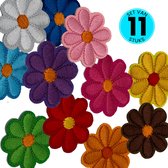 Somstyle 11x Strijk Embleem Zonnebloem - Patches voor Kleding - Stof & Strijk Applicatie - Multicolor