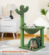 IH Products - Grand arbre à chat en forme de cactus pour Chats - Avec lit/hamac et jouets pour chat - Convient aux chatons - 93 cm
