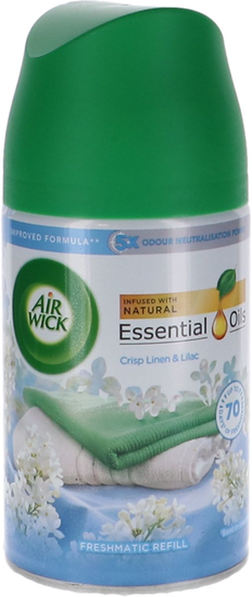 Airwick Freshmatic Navul Crisp Linen & Lilac- 5 x 250 ml voordeelverpakking