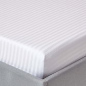 Homescapes - Damast hoeslaken wit, draaddichtheid 330, 90 x 190 cm