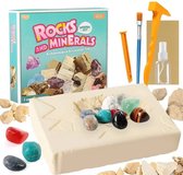 Playos® - Opgraven - Kristallen en Mineralen #3 - met Beitel, Hamer en Kwastje - Opgravingsset - STEM Speelgoed - Fossielen - Wetenschappelijk Speelgoed - Wetenschap en Techniek - Educatief
