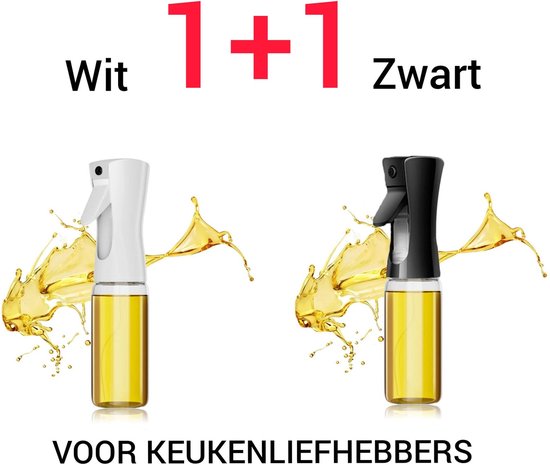 1+1 200ML-Olie Dispenser-Fles-Zwart-Olijfolie Fles-Olie spray- Oliefles-Cooking Spray- Sproeier Voor Camping BBQ Bakken-Azijn-Sojasaus -Fles Keuken- Keuken Accessoires