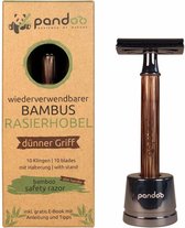 Pandoo Veiligheidsscheermes - Bamboe - Antislip Handvat - Gesloten Kam - Herbruikbaar