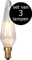 Star Trading - 3-Pack | LED - Diamant Lamp - E14 - 0.3W - Super Warm Wit - 2200K