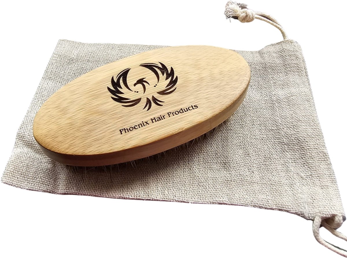 Phoenix Hair Products - Baardborstel - Bamboe - Baardverzorging - Hoge Kwaliteit - Gegraveerd Logo