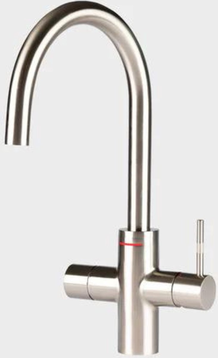 Unito LAVA 3-in-1 kraan RVS look kokend waterkraan C-uitloop 4.4 liter boiler