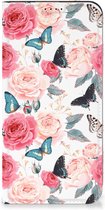 Flipcase Cadeautjes voor Moederdag Geschikt voor Samsung Galaxy A55 Smartphone Hoesje Butterfly Roses