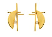 Behave® Dames oorbellen oorknoppen goud-kleur design 2 cm