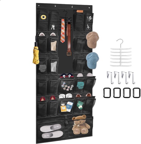 Hangend Schoenenrek Voor Kast, Schoenenorganizer, Hangend Met 11 Diepe Vakken, Hangende Schoenenkast Met Haken, Hangorganizer, Deur Voor Camping, Kast, Slaapzaal en Camper