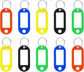 Sleutel labels -10 STUKS in verschillende kleuren - Key tag sleutelhanger - Sleutel onderscheider - Naam labels - Sleutellabels - Bagagelabels - Reislabel - Sleutelhanger