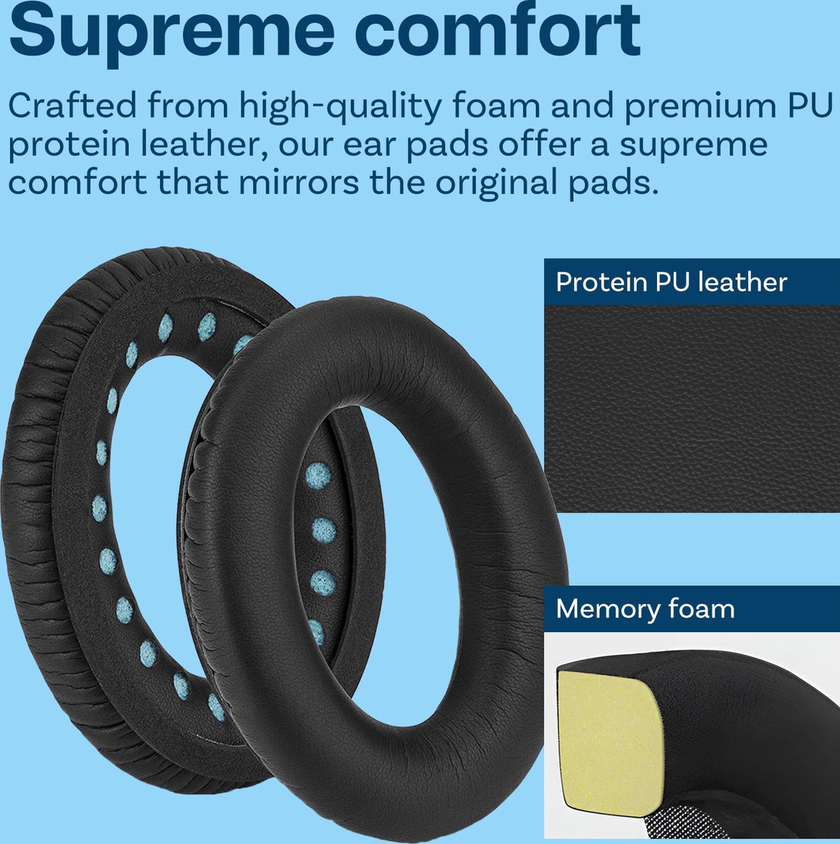 MMOBIEL Oorkussens voor Bose QuietComfort 35 (QC35) / Bose Quiet Comfort 35 II (QC35 II) Over-ear Hoofdtelefoon - Protein PU Koptelefoon Oorkussens - Hoofdtelefoon Earpads thumbnail 3