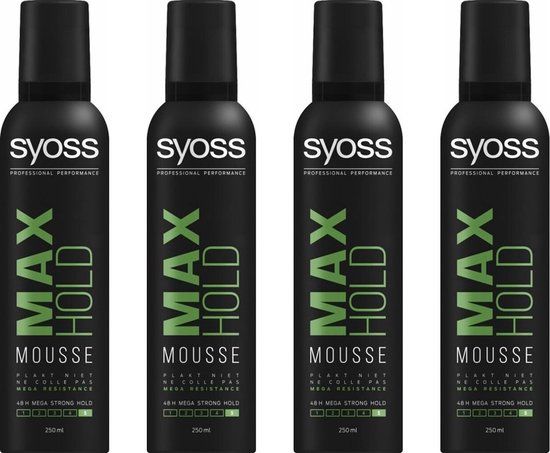 Syoss Mousse - Max Hold - Voordeelverpakking 4 x 250 ml