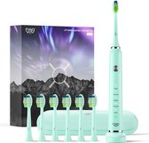 JTF Sonic P200 elektrische tandenborstel Mint groen - 6 opzetborstels - Oplaadstandaard - Elektrische tandenborstels - Incl. travel case - Snel oplaadbaar - Elektrische tandenborstelhouder