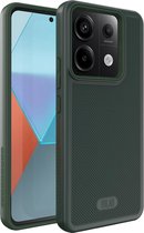 Geschikt voor Xiaomi Redmi Note 13 Pro 5G - Militair - Geteste Dubbellaagse Schokbestendig - Stevig - Back Cover Hoesje - Donker Groen