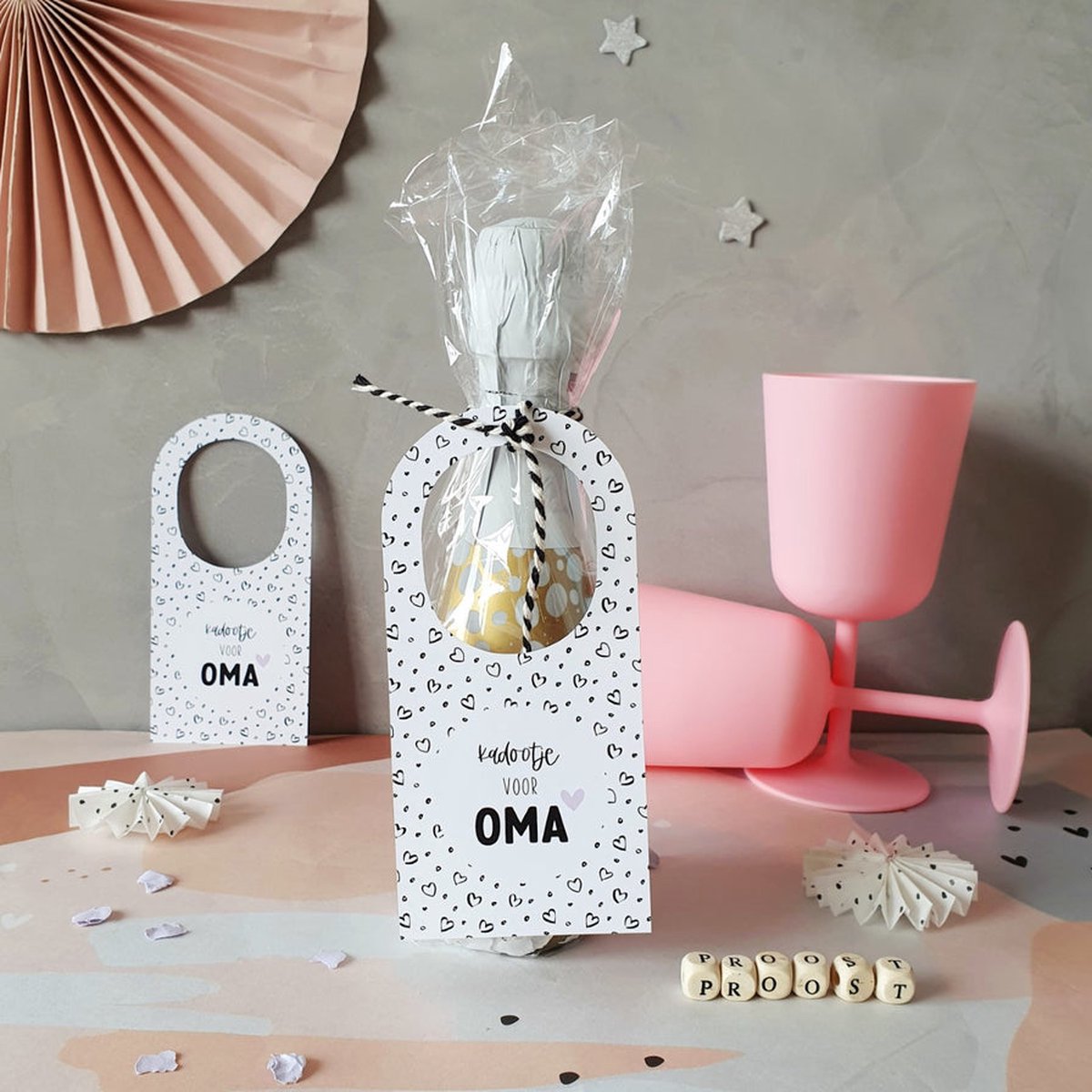 2x Flessenhanger - Kadootje voor Oma - Geschikt voor traktaties of cadeaus - Moederdag - Verjaardag
