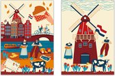 Set de 2 cartes vintage néerlandaises - Nice Post - Postcrossing - Néerlandais - Holland - Pays- Nederland - Cartes postales