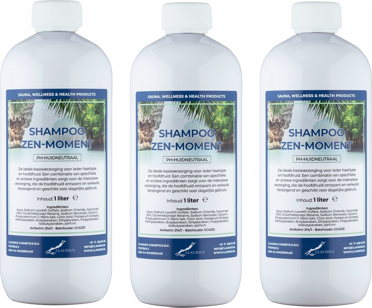 Shampoo Zen Moment 1 Liter - set van 3 stuks - Voordeelverpakking - Haarverzorging