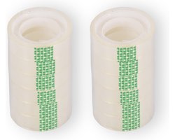 Plakbandrollen set van 12 Doorzichtige - 12mmx10m - Plastic - Transparant Verpakkingstape - Bureauaccessoires - Klussen & Kantoorartikelen