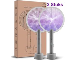 2 Stuks Elektrische SMART Muggenlamp – 2-in-1 UV insectenlamp – Draadloos 1800mAh – Vliegenlamp – Insectendoder – 4000v Muggenvanger
