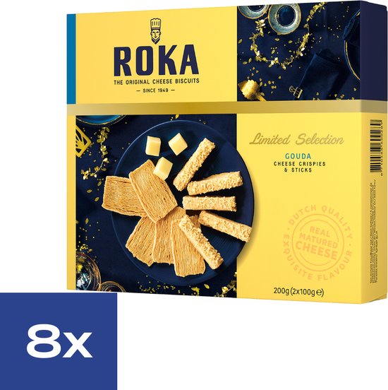 Foto: Roka koekjesdoos kaas crispies sticks koekjes 8 x 200 gram