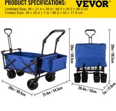 Bol.com KOSMOS - - Bolderkar Opvouwbaar - Transportwagen - Opvouwbaar Vouwwagen - Strandwagen- Tuinwagen - Blauw aanbieding