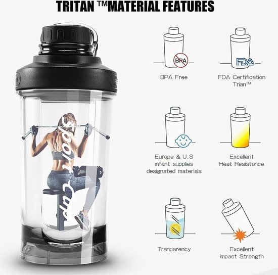 Shaker De Protéines De 400 Ml - Bouteille Shaker De Protéines De 500 Ml