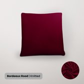 BankhoesDiscounter Knitted Kussenhoes – 45x45cm – Bordeaux Rood – Kussensloop – Kussenovertrek – Kussenhoes 45x45
