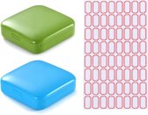 - 2 stuks Mini-Afstandhouders en Zelfklevende Etiketten Set - Vierkante Pillenhouders - Push-Pull Pillendoos voor Medicijnen en Snoep