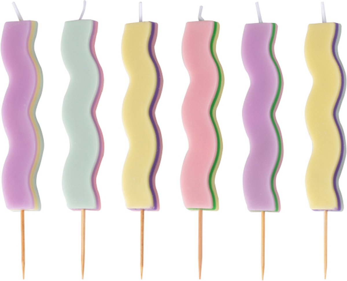 Wavy Pastel - 6 stuks