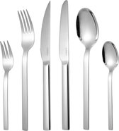 Ménagère Deleca pour 6 personnes Elegantia - Cuillères, Couteaux, Fourchettes, Couteaux à steak et fourchettes à pâtisserie - Passe au lave-vaisselle - Argent / Acier inoxydable