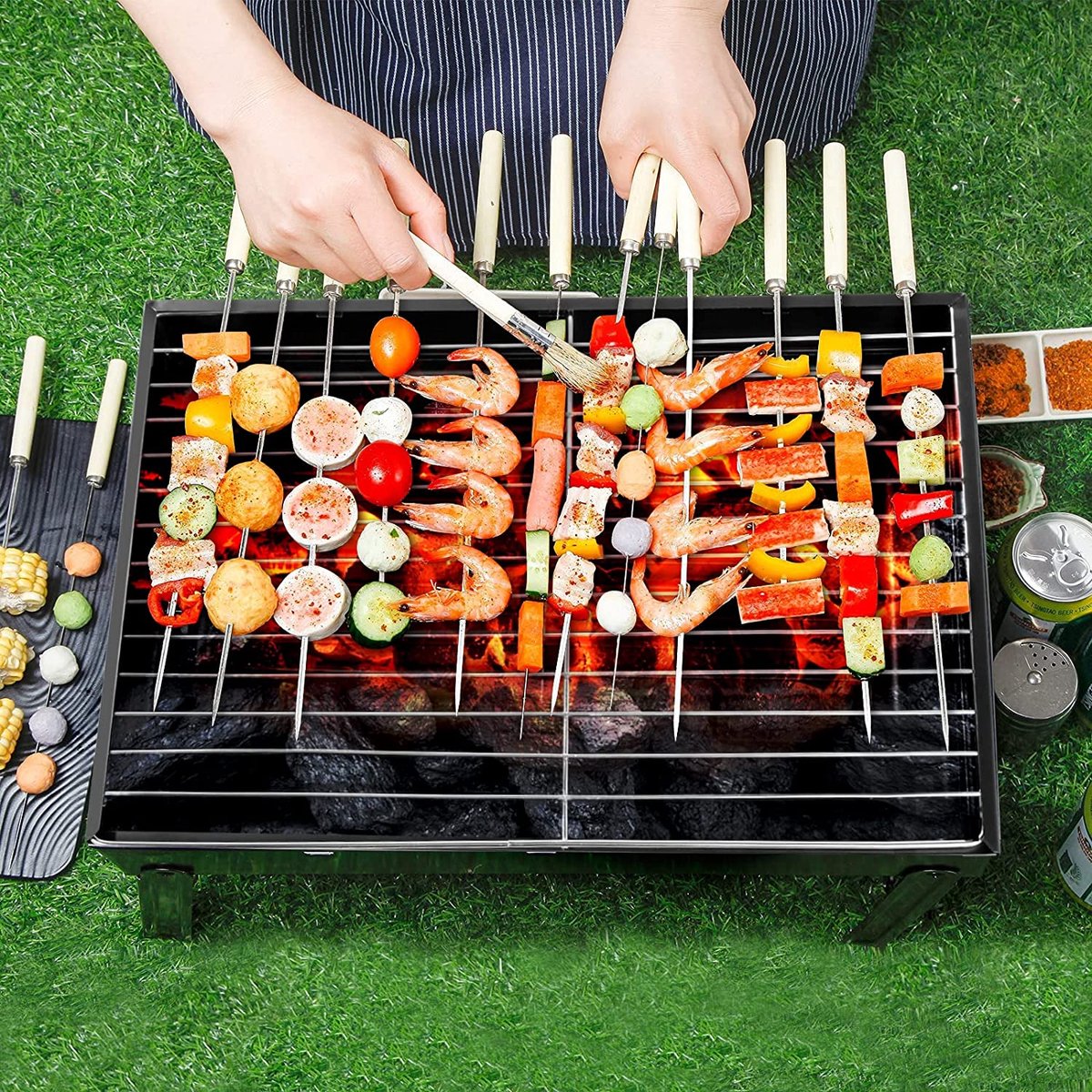 Uten Opvouwbare mini bbq houtskool - barbecue houtskool thumbnail 3