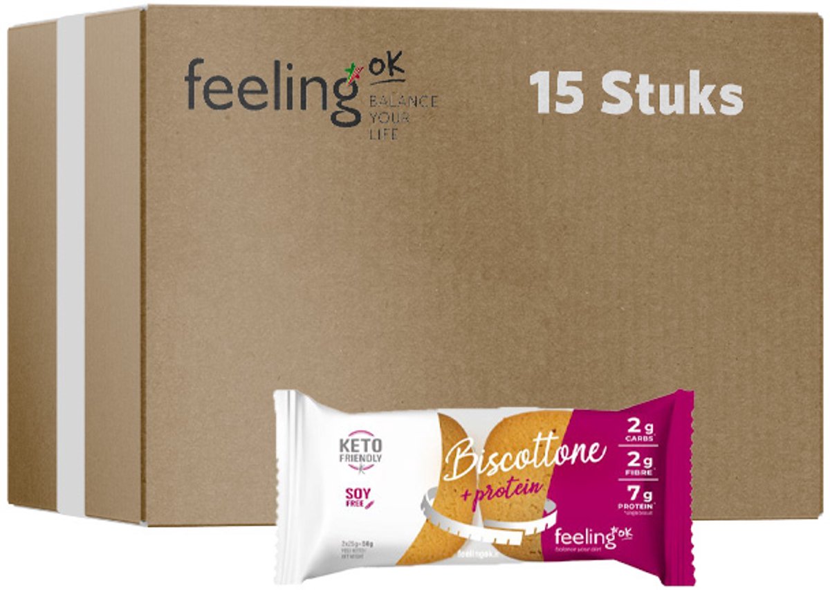 Feeling OK | Biscottone Sinaasappel | Voordeelpakket | 15 x 50 g