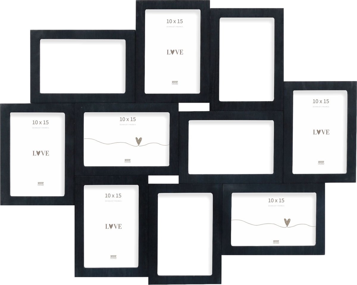 Deknudt Frames multifotolijst S68UC2 P10 - zwart - houtfineer - 10x 10x15