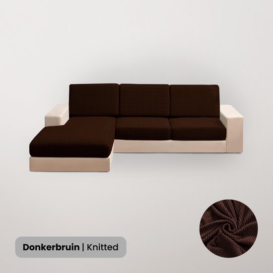 Foto: Bankhoesdiscounter knitted zitkussen hoes bankhoes stretch m1 61 81cm bankbeschermer zetelhoes zetelbeschermer bankhoezen sofa cover donkerbruin