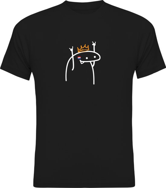 Koningsdag Kleding | Fotofabriek Koningsdag t-shirt heren | Koningsdag t-shirt dames | Zwart shirt | Maat S | Durp