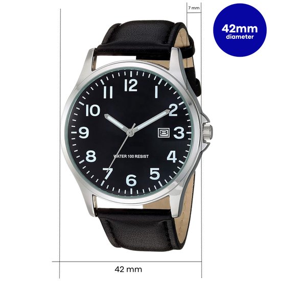 Montre Tyme - Homme - 42 mm - Zwart - Montres pour Homme - Emballage cadeau