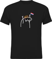 Vêtements du jour du roi | Fotofabriek T-shirt Fête du Roi homme | T-shirt Fête du Roi dames | Chemise noire | Taille S | Drapeau Durp