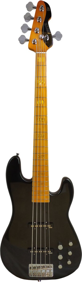 Markbass MB GV 5 Gloxy Val Black CR MP 5-snarige elektrische basgitaar met gigbag