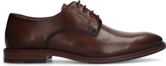 Manfield - Homme - Chaussure à lacets en cuir marron - Taille 47
