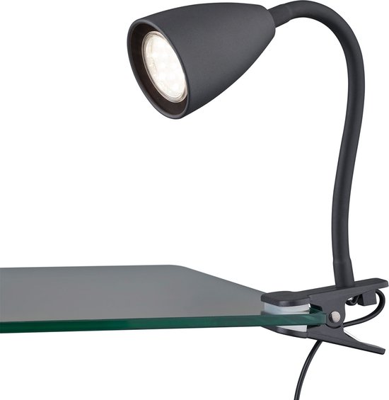 Foto: Led klemlamp torna wandy gu10 fitting zwart