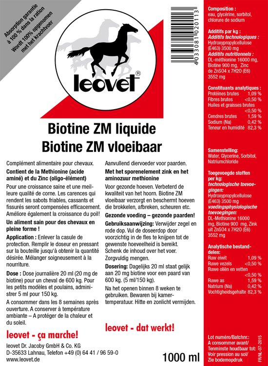 Foto: Leovet leovet biotine liquid overige