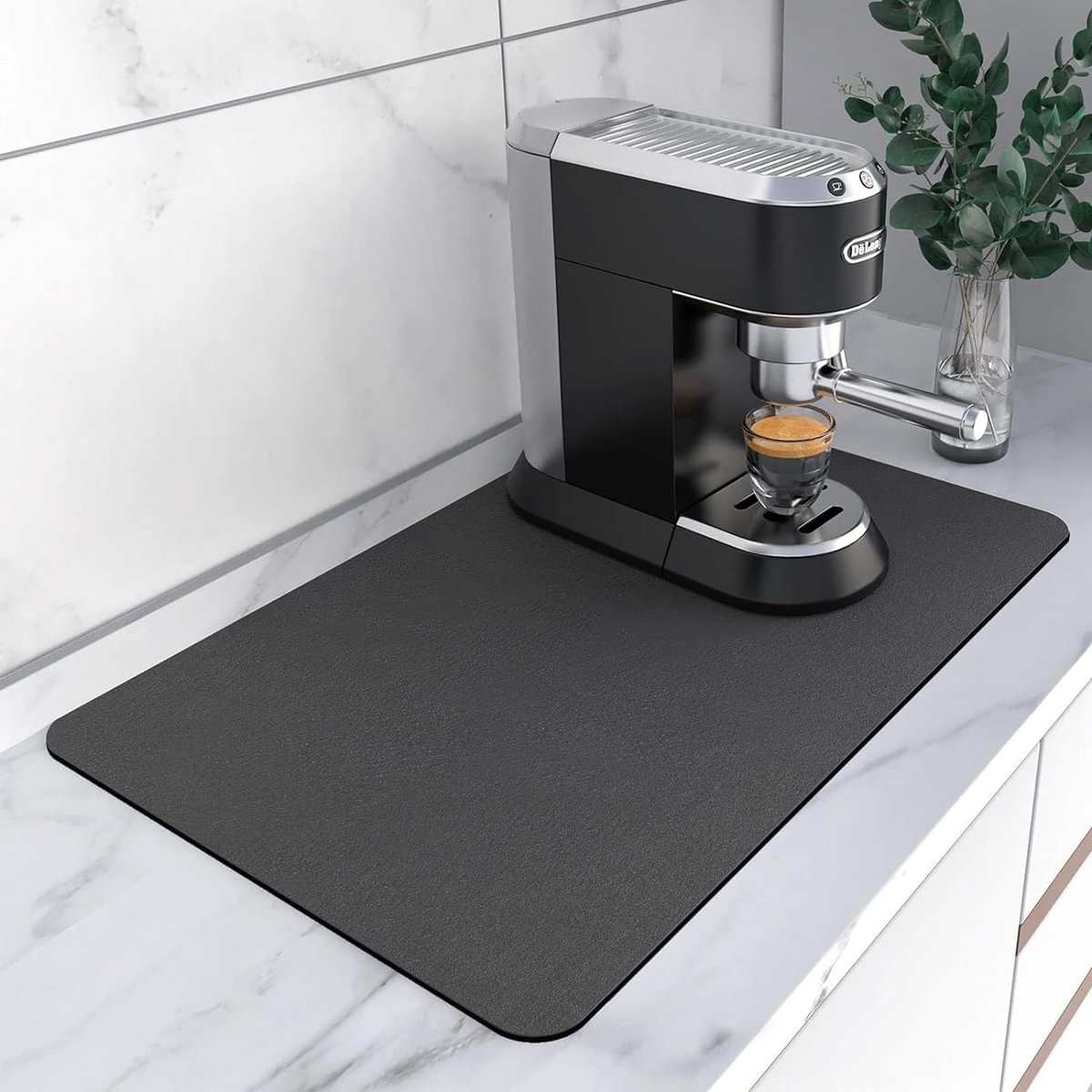 Goedkoopste 1 stuk super absorberende afdruipmat voor de keuken, afdruipmat, gootsteen, servies-afdruipmat, wordt gebruikt voor het drogen van servies en geschikt voor keuken, bar, eettafel (grijs 1