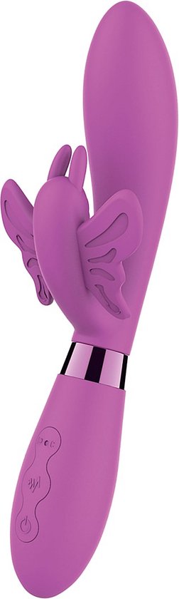 Foto: Rabbit vibrator silicone met vibrerende schacht en kietelende clitorale stimulator