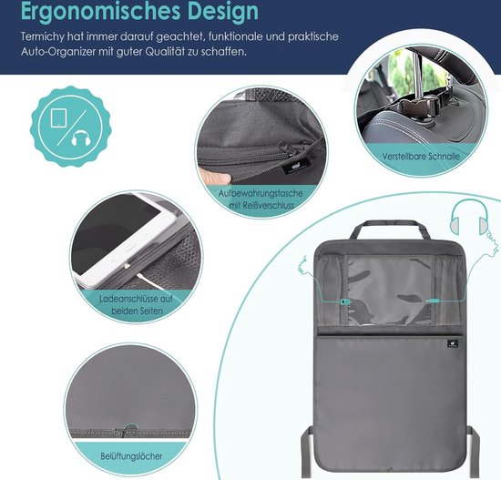 CaiTang Auto Organizer, 2 Stück Autositz Organizer Große Rückenlehnenschutz Auto Kinder