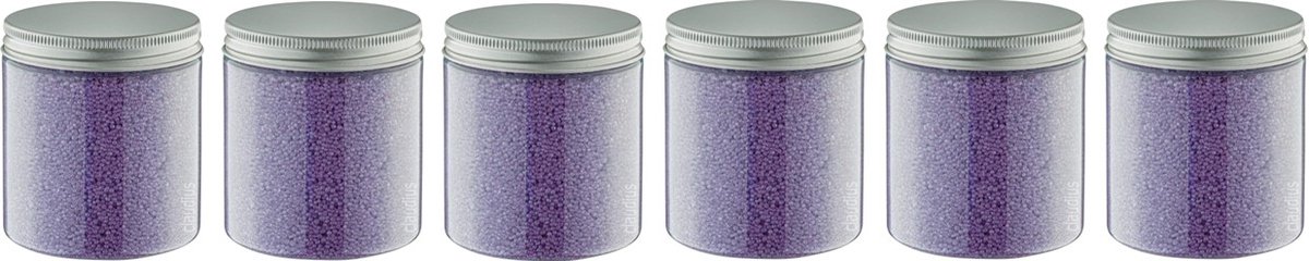 Goedkoopste Badkaviaar Lavendel - 200 gram - Pot met aluminium deksel - set van 6 stuks - bad parels voor in bad