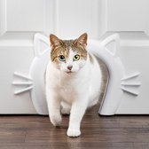 Cat Corridor Kattenslip voor kamerdeuren, kattentunnel voor kamerdeuren, voor katten tot 9 kg, wit beschilderbaar, 19,1 x 19,6 cm (1 stuk)